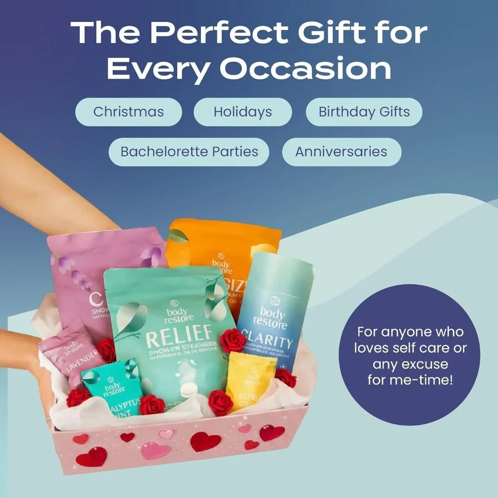 Body Restore Shower Steamers Aromatherapy 6 Pack - Birthday Gifts for Men, Women